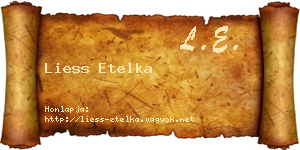 Liess Etelka névjegykártya